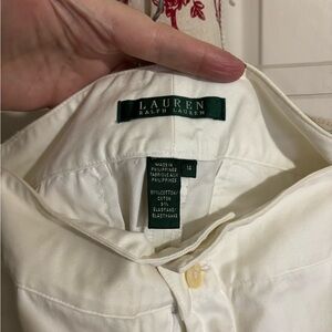 Lauren Ralph Lauren White Cotton Wide Leg Pants